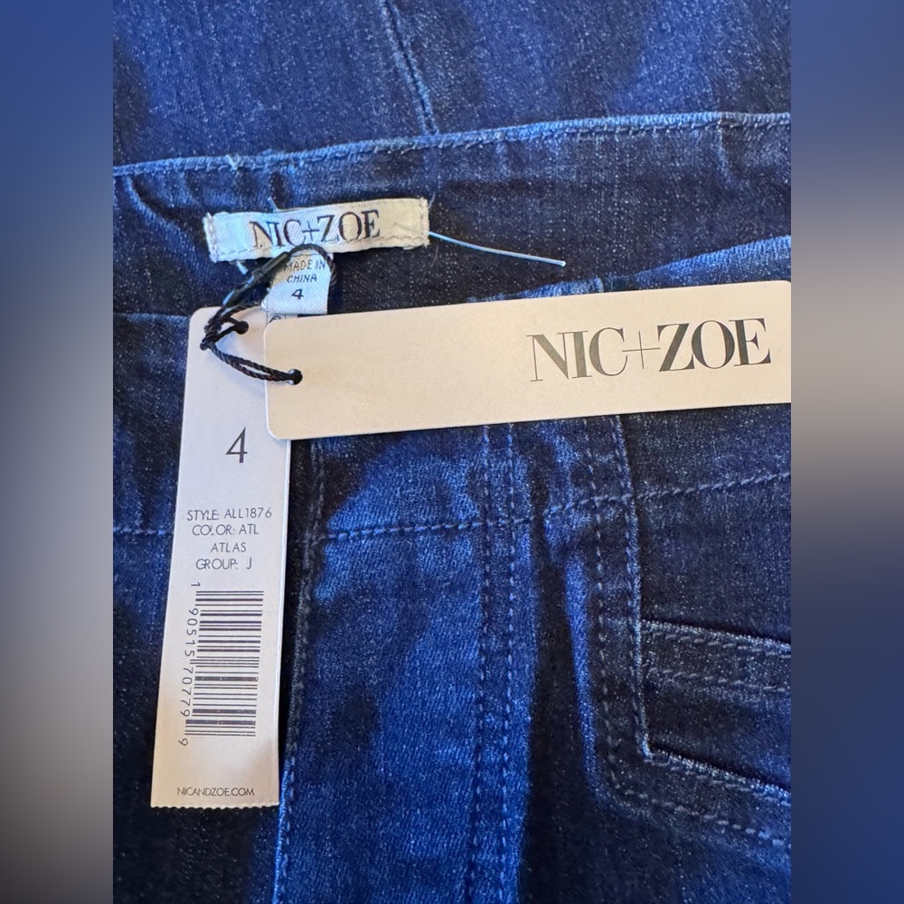NIC + ZOE Atlas Indigo Pull On Jeans Size 4 NWT Stretch Slim Straight - Picture 10 of 10